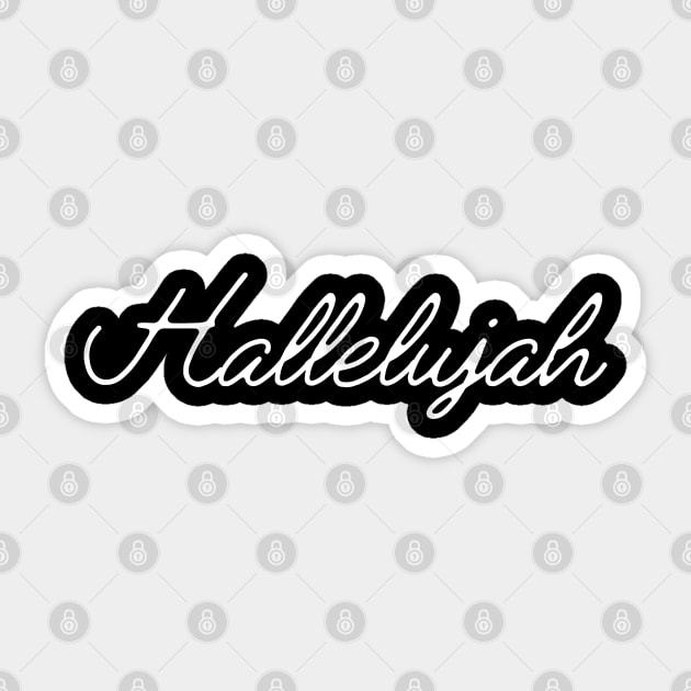 Hallelujah! Typography White Sticker by ebayson74@gmail.com